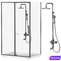 Shower enclosure with tray and Iddis shower system 3D Model Vray, Corona