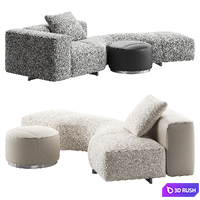 Yves Sofa Open-End by Minotti 3D Model Vray, Corona