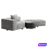 Yves Sofa Open-End by Minotti 3D Model Vray, Corona