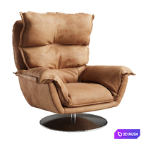 Dunn Leather Swivel Arm Chair 3D Model Corona