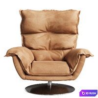 Dunn Leather Swivel Arm Chair 3D Model Corona