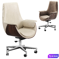 Gray Leather Modern Home Office Chair 3D Model Corona