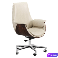 Gray Leather Modern Home Office Chair 3D Model Corona