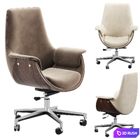 Gray Leather Modern Home Office Chair 3D Model Corona