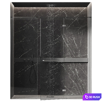 Shower with glass partition in dark colors 3D Model Corona