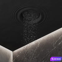 Shower with glass partition in dark colors 3D Model Corona