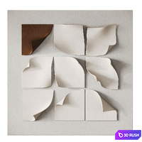 Otis Square 3D Wall Art 3D Model Vray, Corona