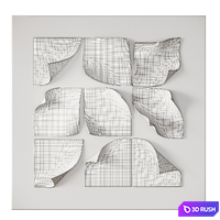Otis Square 3D Wall Art 3D Model Vray, Corona