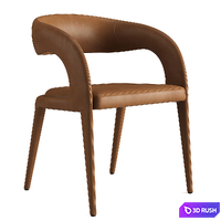 RH NICOLA OPEN BARRELBACK VEGAN LEATHER DINING ARMCHAIR 3D Model Corona
