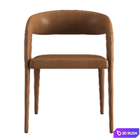 RH NICOLA OPEN BARRELBACK VEGAN LEATHER DINING ARMCHAIR 3D Model Corona