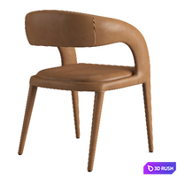 RH NICOLA OPEN BARRELBACK VEGAN LEATHER DINING ARMCHAIR 3D Model Corona