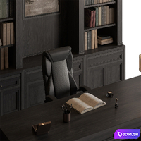 Boss Desk - Office Furniture 705 3D Model Vray, Corona