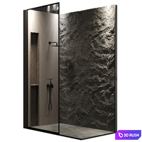 Corner Shower Cabins 02 3D Model Vray, Corona