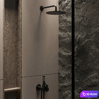 Corner Shower Cabins 02 3D Model Vray, Corona
