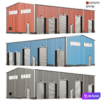 Warehouse hangar 3D Model Vray, Corona
