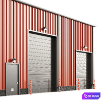 Warehouse hangar 3D Model Vray, Corona