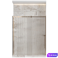Shower enclosure 03 with ribbed glass 3D Model Corona