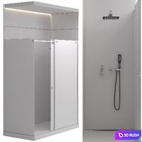 Shower enclosure 03 with ribbed glass 3D Model Corona