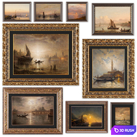 Set of paintings in classical style 3D Model Vray, Corona