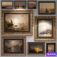 Set of paintings in classical style 3D Model Vray, Corona