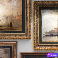 Set of paintings in classical style 3D Model Vray, Corona