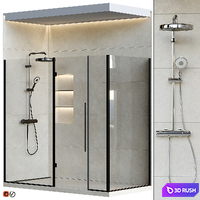 Shower cabin 3D Model Vray, Corona
