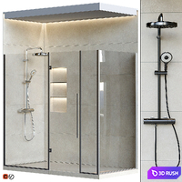 Shower cabin 3D Model Vray, Corona