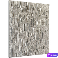 Bas-relief plaster wall decorative panel rope cable thread tying lasso 3D Model Vray, Corona