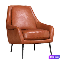 Lottie Leather Chair - Metal Legs 3D Model Corona