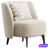 Sunday Armchair by Poliform 3D Model Corona