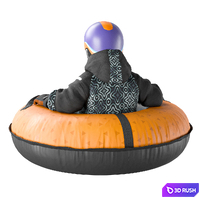 A child in a helmet rides a snow tubing 3D Model Vray, Corona