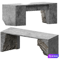 Table Stone 3D Model Corona