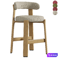 Granite half stool by Kave Home 3D Model Corona