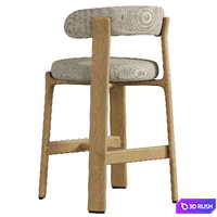 Granite half stool by Kave Home 3D Model Corona