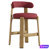Granite half stool by Kave Home 3D Model Corona
