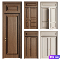 Classic entrance door - door 279 - wooden classic door 3D Model Vray, Corona
