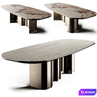 WAVE V5 Premium Travertino Table LuxLucia Casa 3D Model Vray, Corona