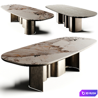 WAVE V5 Premium Travertino Table LuxLucia Casa 3D Model Vray, Corona