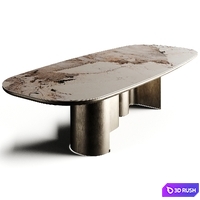 WAVE V5 Premium Travertino Table LuxLucia Casa 3D Model Vray, Corona