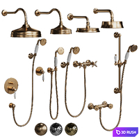 Classic shower sets Cezares 3D Model Vray, Corona