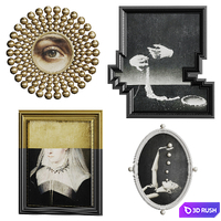 Vintage frames with retro photos - V02 3D Model Vray, Corona