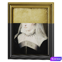 Vintage frames with retro photos - V02 3D Model Vray, Corona