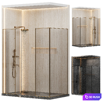 Shower cabin 3D Model Vray, Corona