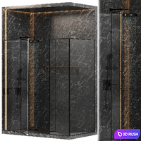 Shower cabin 3D Model Vray, Corona