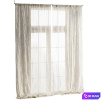 Draped Tulle Curtain 3D Model Vray, Corona