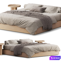 Scandinavian Style Bed 01 3D Model Vray, Corona