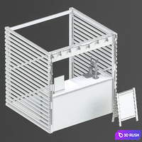 Wooden kiosk 3D Model Vray