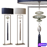 CONSTANCE nickel and sea jade &amp; clear floor lamp 3D Model Corona