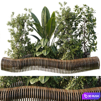 Bench Garden Wood Parametric - Urban Furniture Bench 63 3D Model Vray, Corona