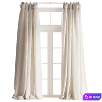 Tie-Top Draped Translucent Curtains 3D Model Corona
